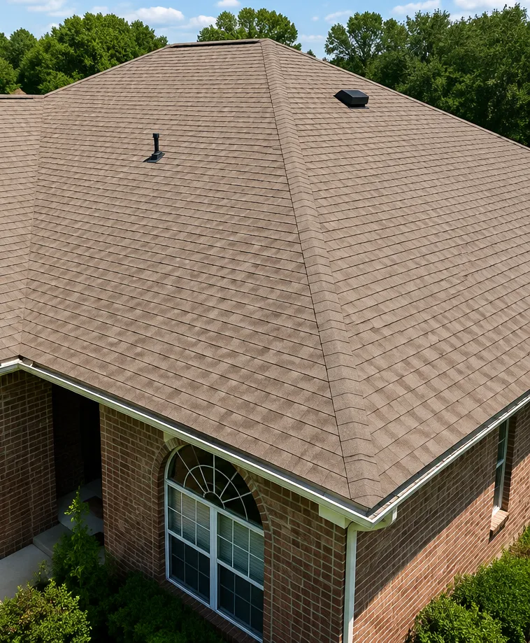 Clean roof after professional roof cleaning in Texoma